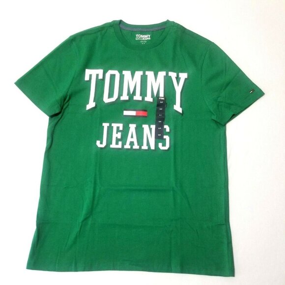 Tommy Hilfiger Jeans Men's‎ T-Shirt Short Sleeve Flag Logo - Picture 1 of 4